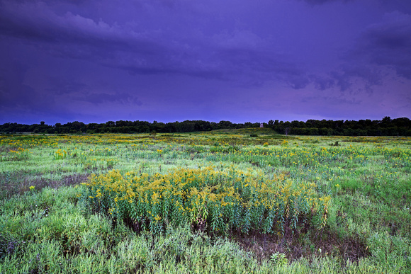 Minneopa Prairie and an Approaching Storm