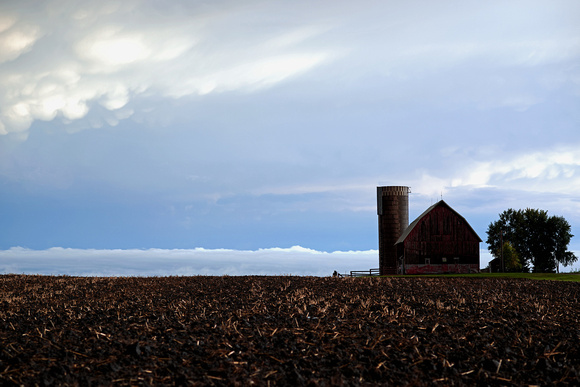 Minnesota Farm Scene After the Storm